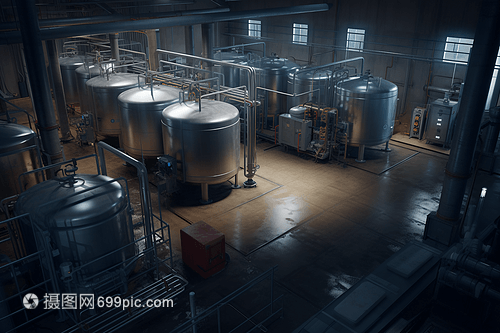 3D混合罐工廠渲染圖